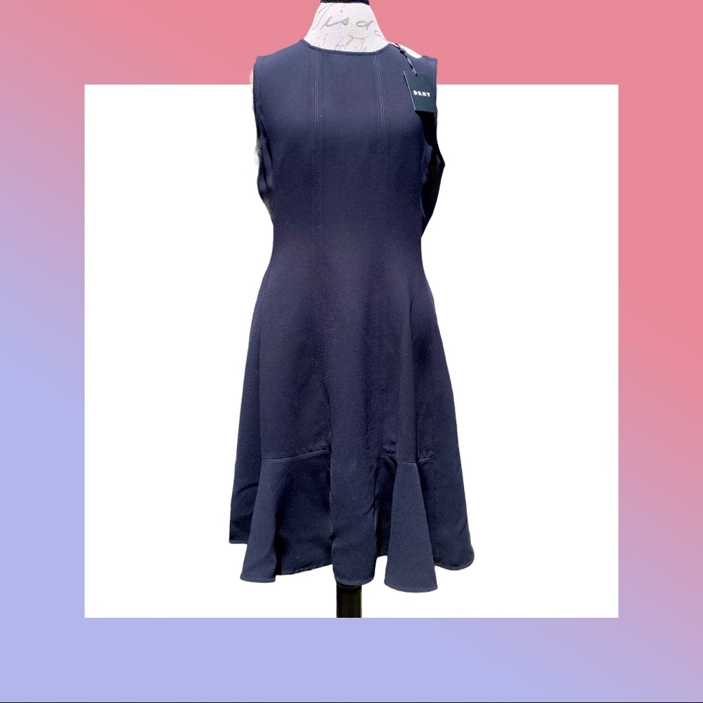 Dkny Navy Blue Flare Dress